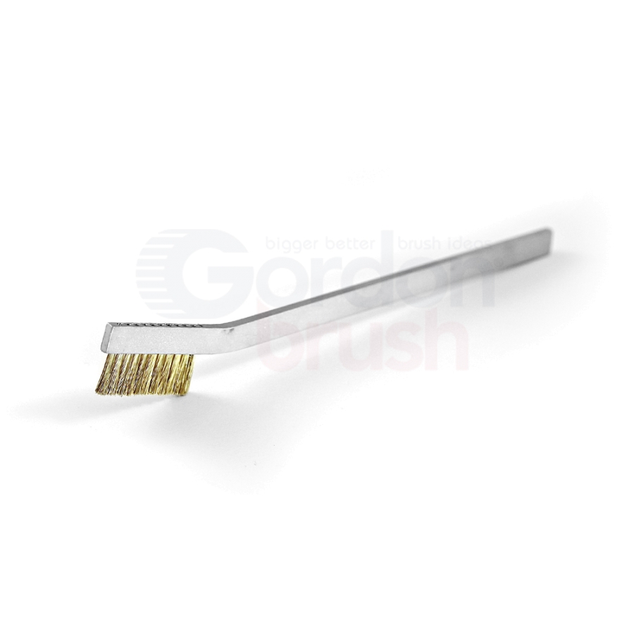 1 x 11 Row 0.003 Brass Wire and Aluminum Handle Hand-Laced Scratch Brush