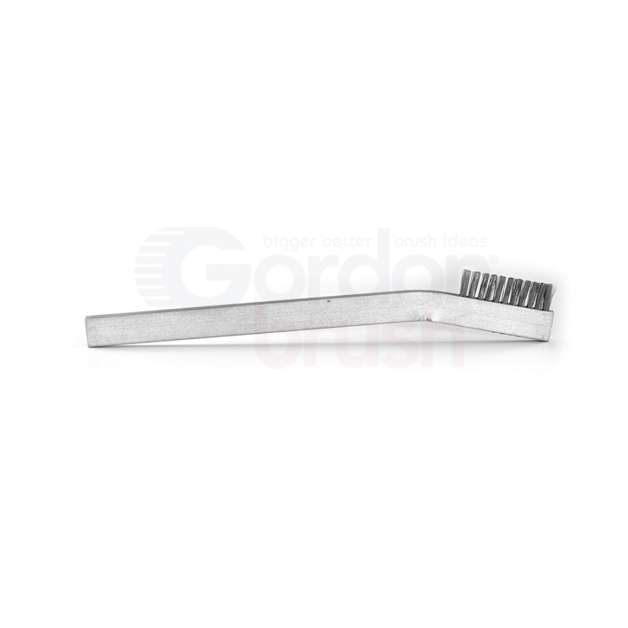 3 x 7 Row 0.006 Stainless Steel Bristle and Plywood Handle Scratch Brush