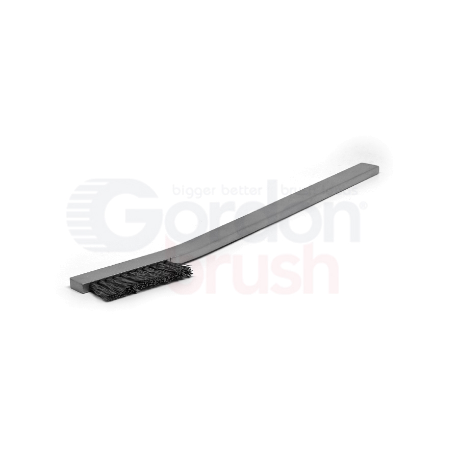 1 x 11 Row 0.008 Titanium Wire and Aluminum Handle Hand-Laced Scratch  Brush 11TIA - Gordon Brush