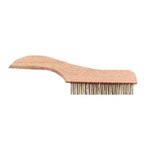 4 x 16 Row 0.012 Stainless Steel Wire and Wood Shoe Handle Scratch Brush  444SS - Gordon Brush