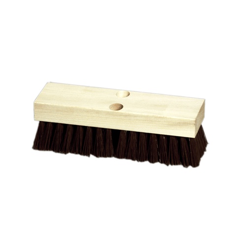 10 Wood Block Deck Scrub with Stiff Brown Polypropylene M335100