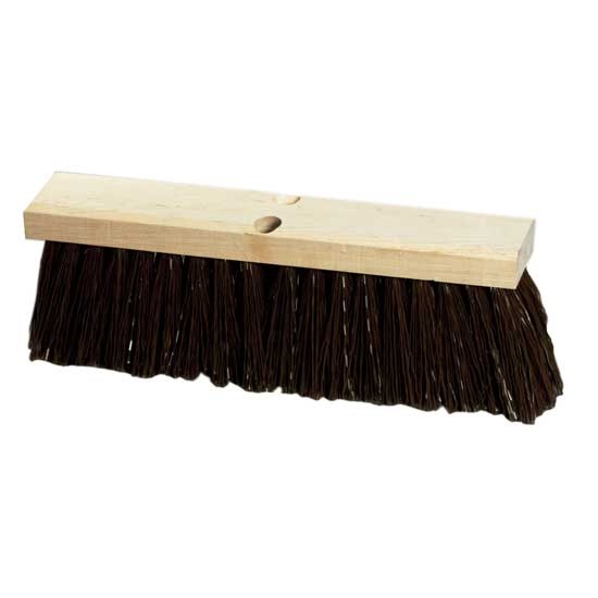 18" Street Broom with Extra-Stiff Polypropylene Bristle and Wood Block