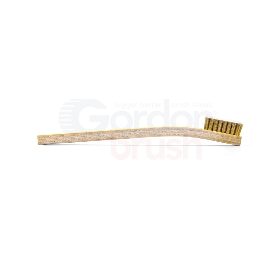 2 x 8 Row 0.006 Brass Bristle and Plywood Handle Scratch Brush