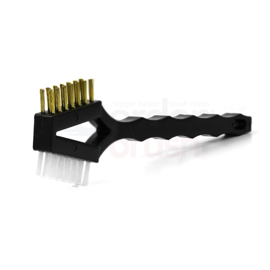 3 x 7 Row 0.012 Nylon Bristle and Plastic Handle Scratch Brush 21N -  Gordon Brush
