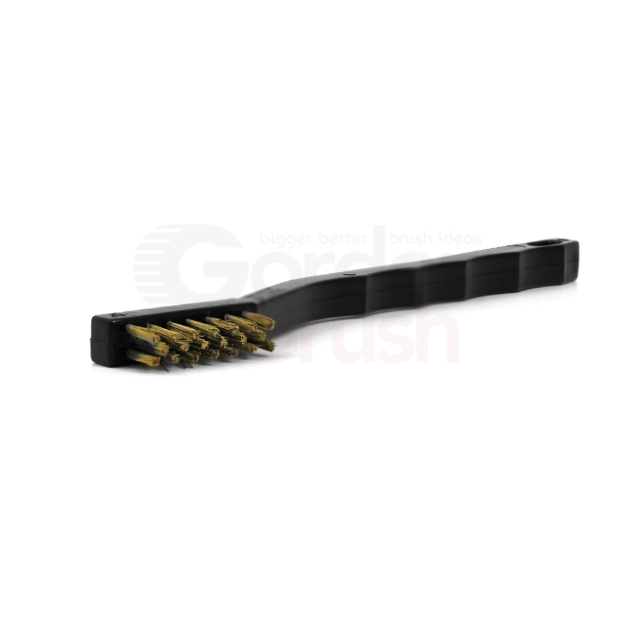 2 x 8 Row .003 Brass Bristle and Plywood Handle Scratch Brush