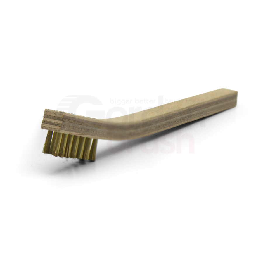 3 x 7 Row .003 Brass Bristle and Long Handle Plywood Scratch Brush  15BL-003 - Gordon Brush