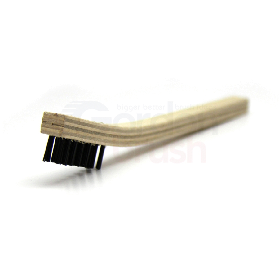 14 Long Brass Scratch Brush with Wooden Handle ~ 3/4 Width x 1-1/8