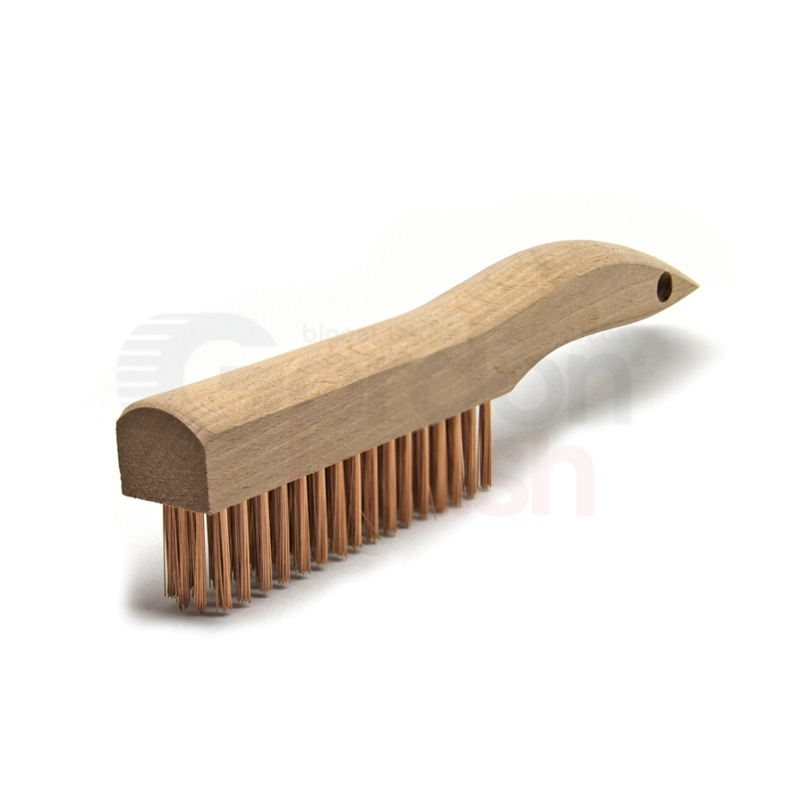 Brass Wire Utility Scratch Brush for Cleaning 5.75 Hardwood Handle (Made  in USA)
