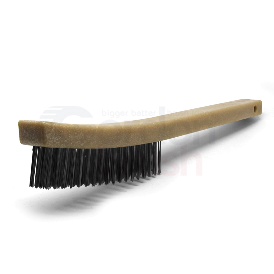 2 x 8 Row .003 Brass Bristle and Plywood Handle Scratch Brush