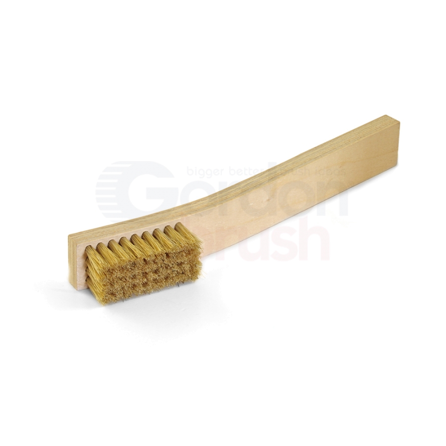 5 x 9 Row 0.008 Aluminum Bristle and Shaped Wood Handle Scratch